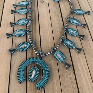 Patina Squash Blossom Necklace